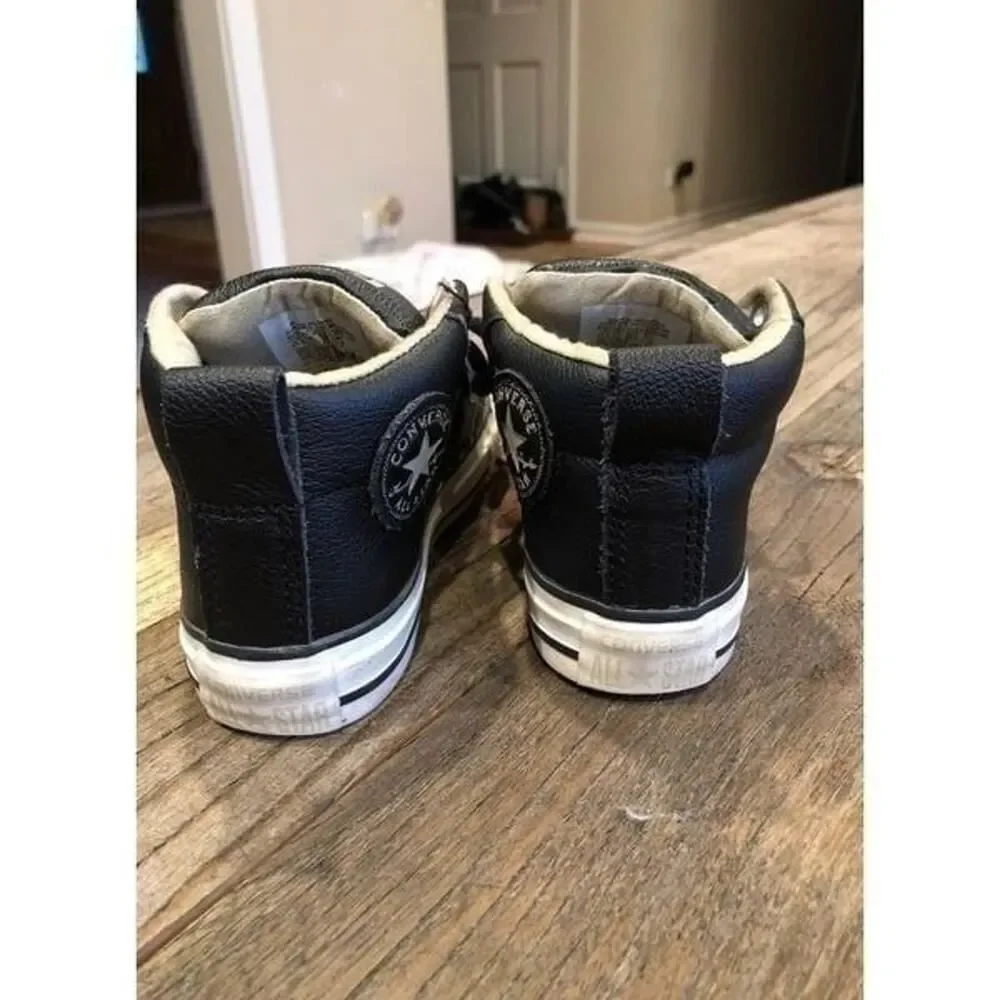 Converse Boy‎ Black Leather shoes 11.5